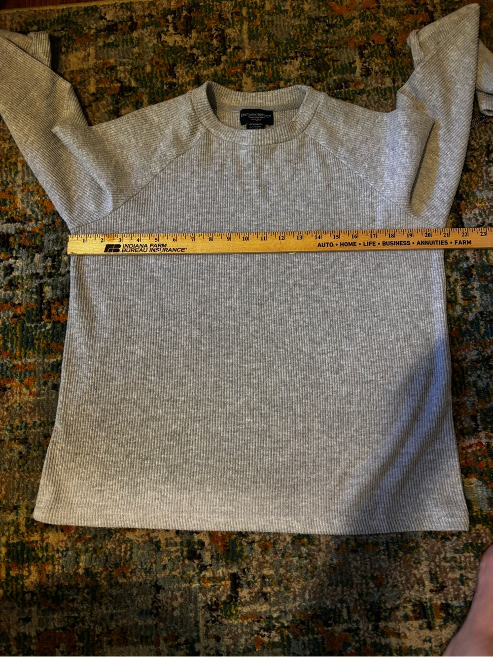 Hammacher Schlemmer Men's Light Gray Crewneck Ribbed Sweater large - Picture 8 of 10